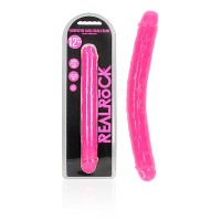 Realrock 12" GITD Double Dildo Pink 